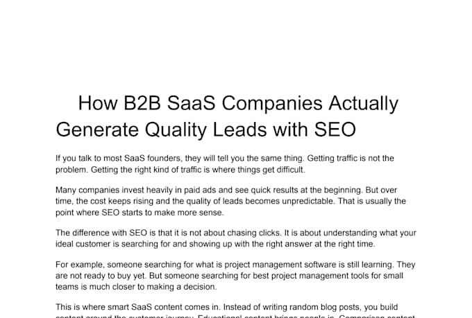 write SEO optimized b2b saas blog posts and articles